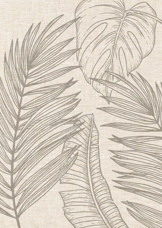 Tropical Plant Leaves Vinyl Rug - TenStickers