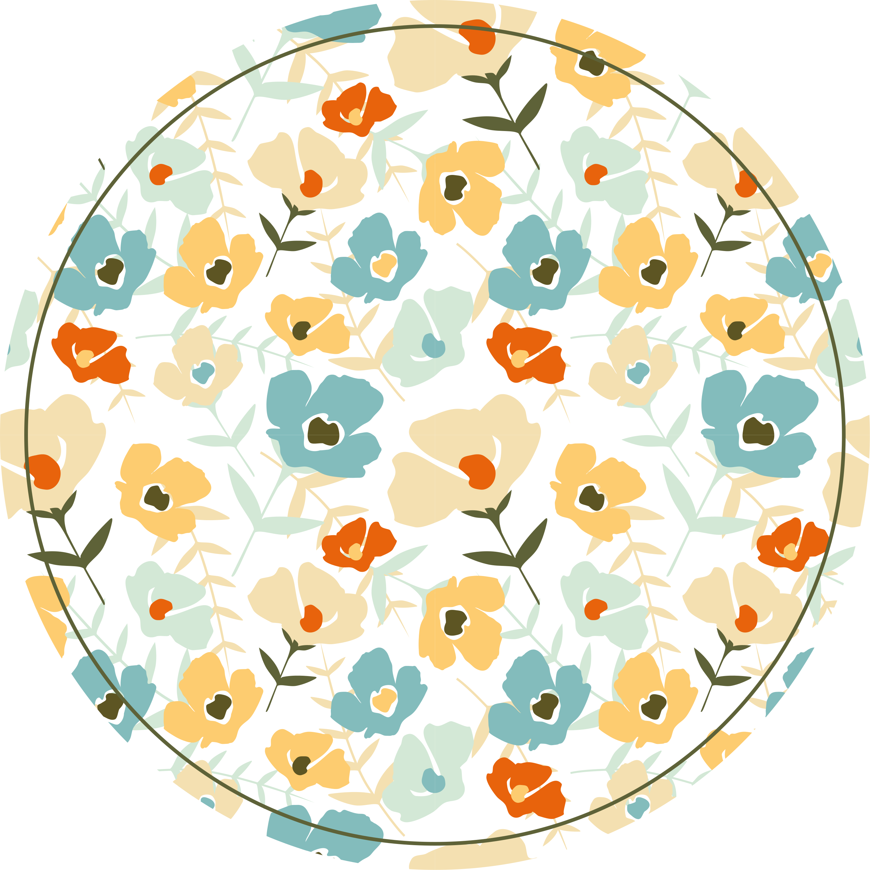 Watercolor Flowers nature rug - TenStickers