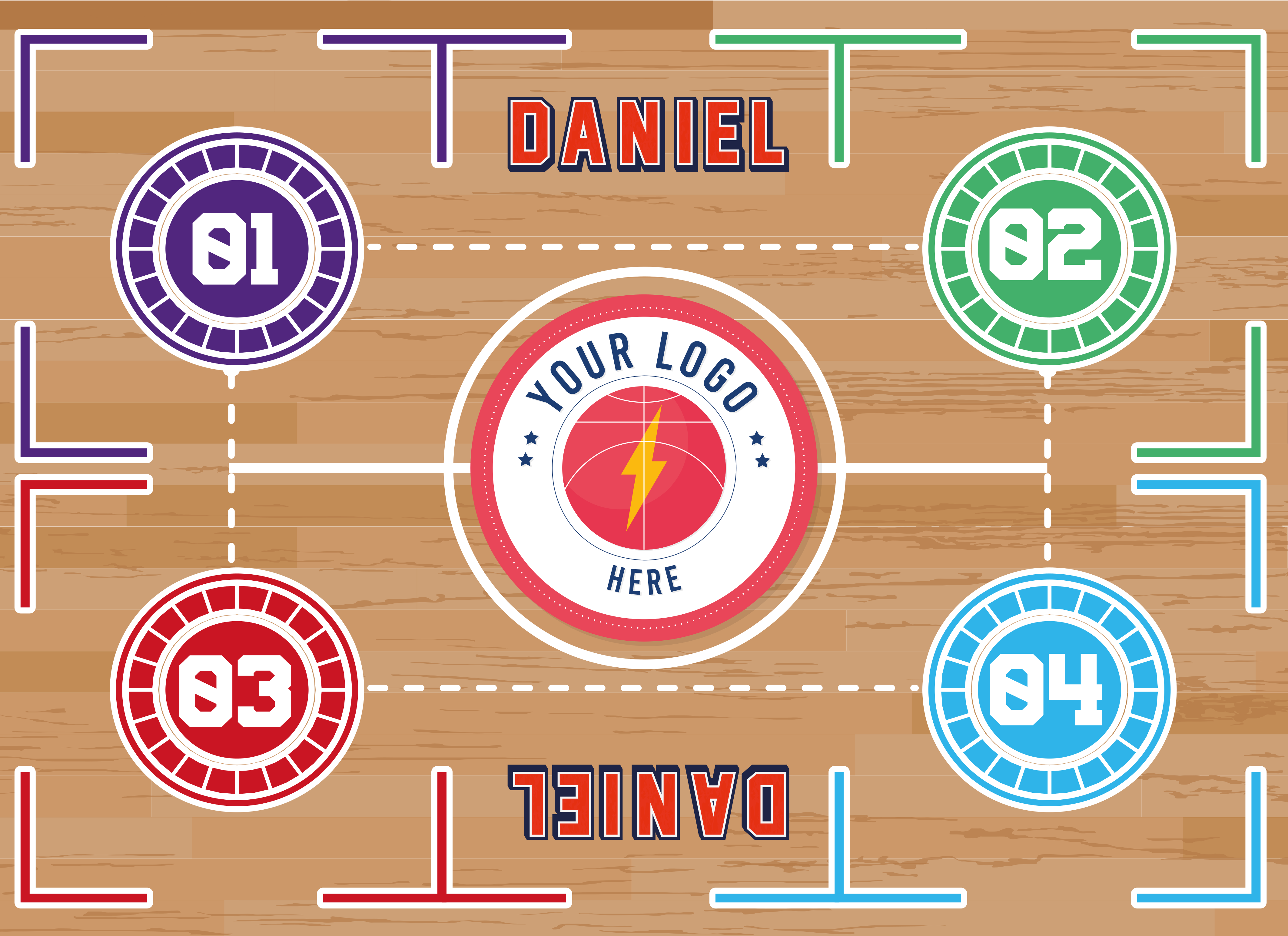 Basketball training rectangular vinyl rug - TenStickers