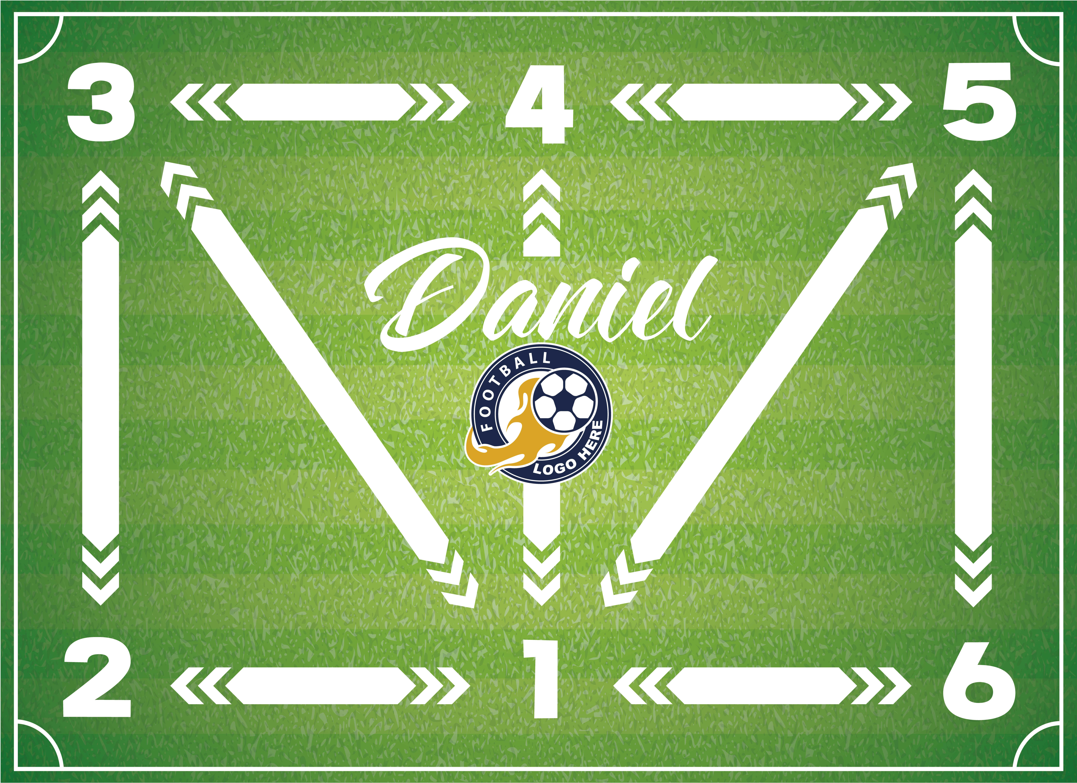 Football training rectangular vinyl rug - TenStickers