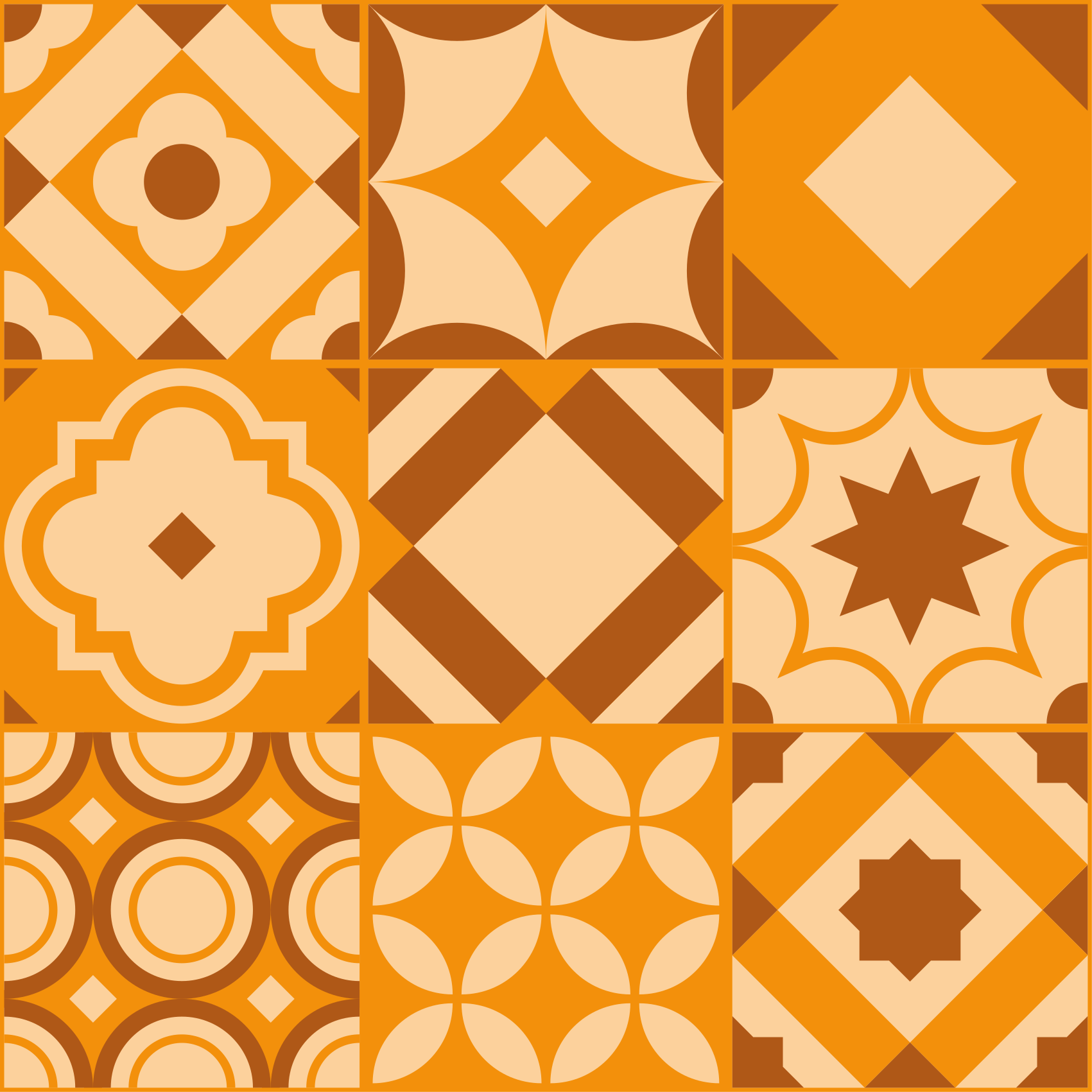 Orange rustic tiles kitchen mat - TenStickers