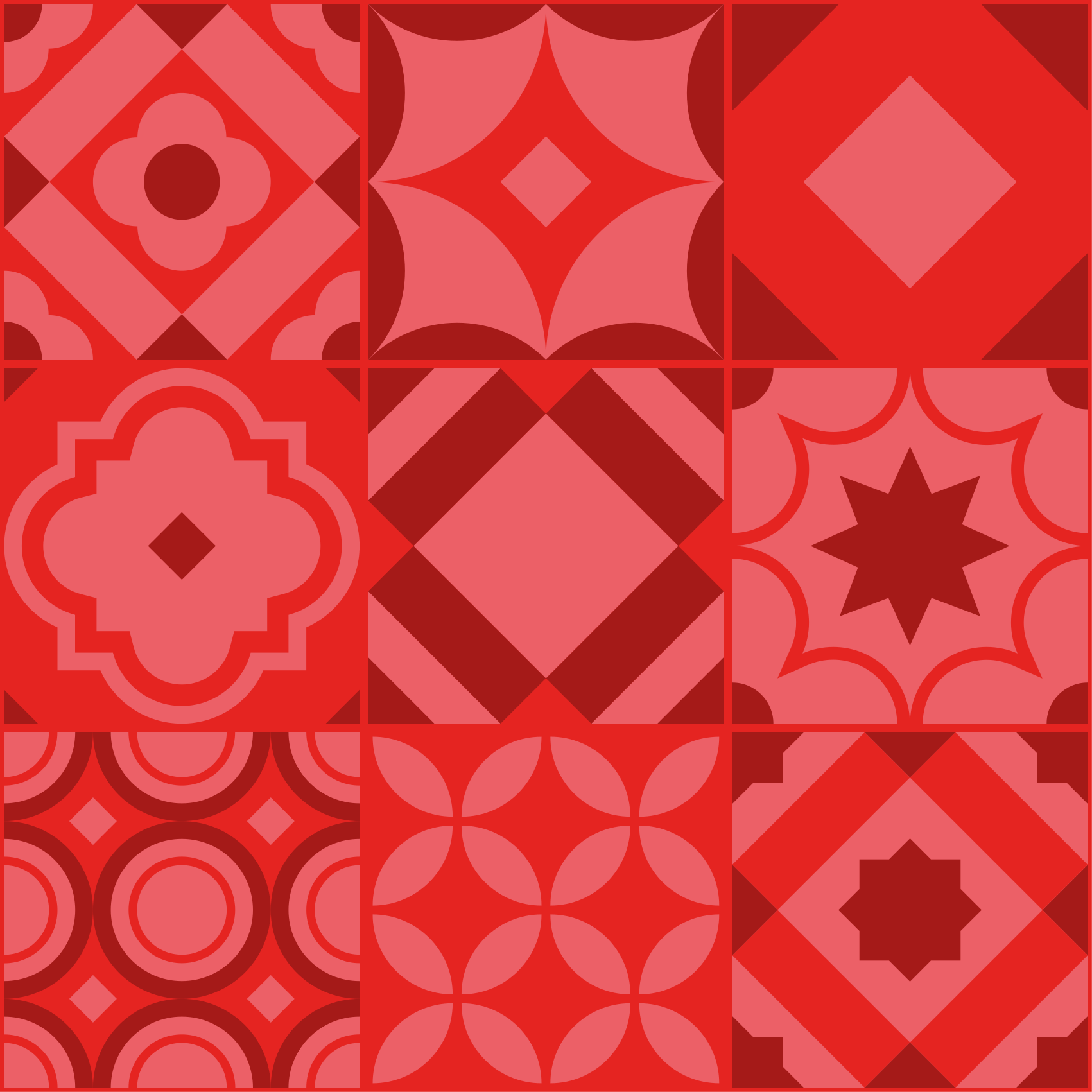 Red vintage tiles design kitchen vinyl rug - TenStickers