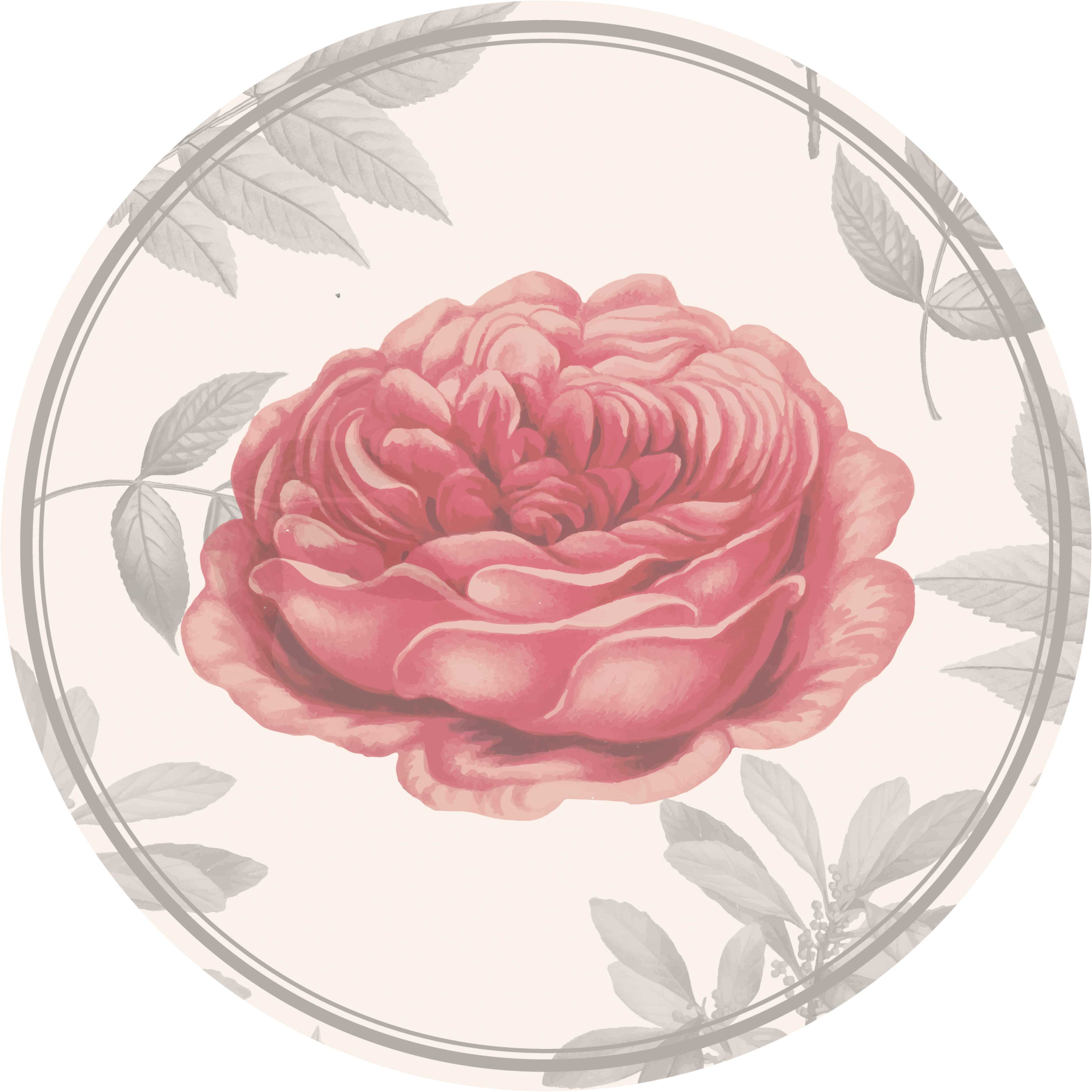 Pink rose living room rug - TenStickers