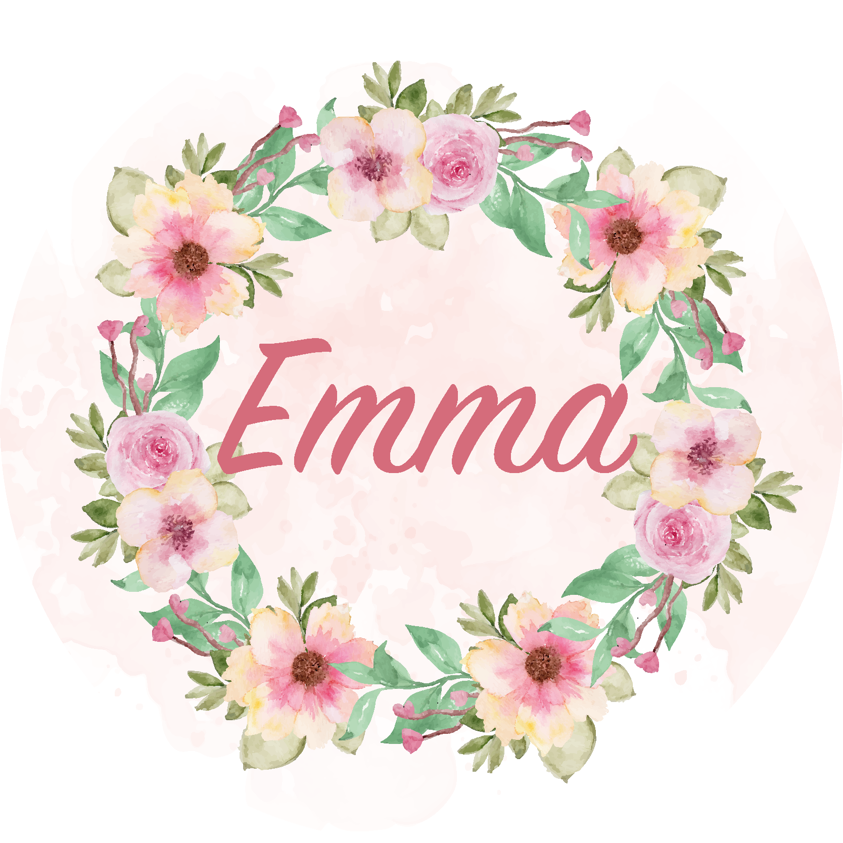 Crown of flowers customised mat - TenStickers