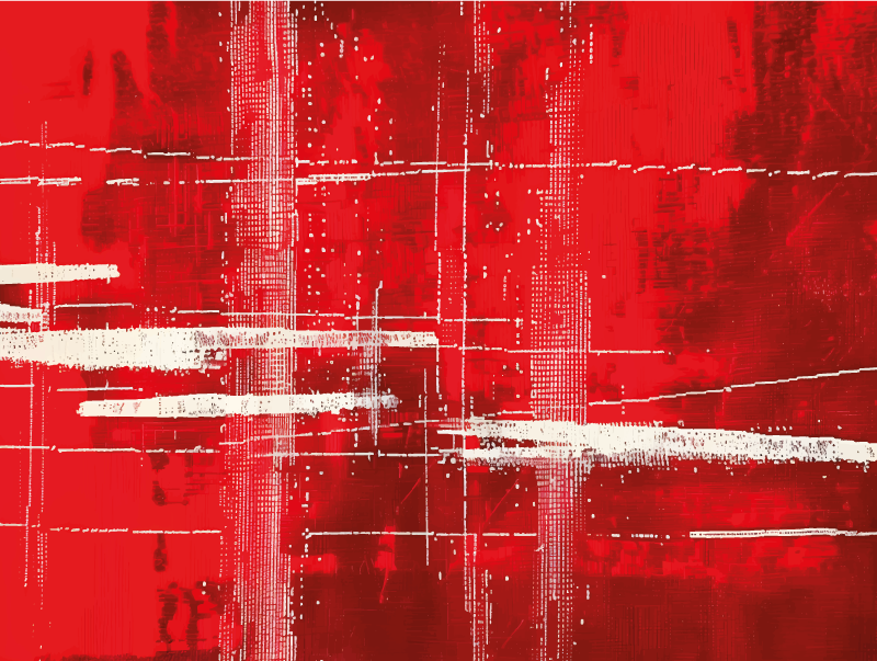 Modern lines pattern red vinyl rug - TenStickers