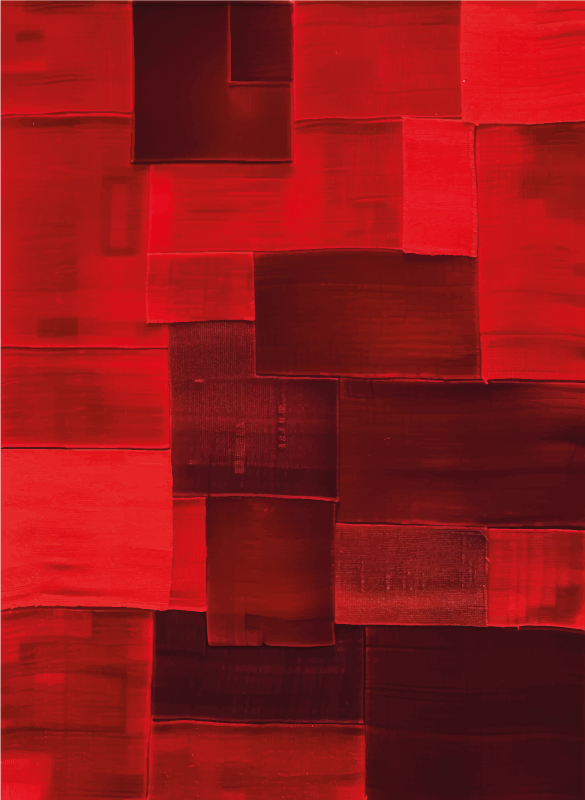 Reconstructed pattern red vinyl rug - TenStickers