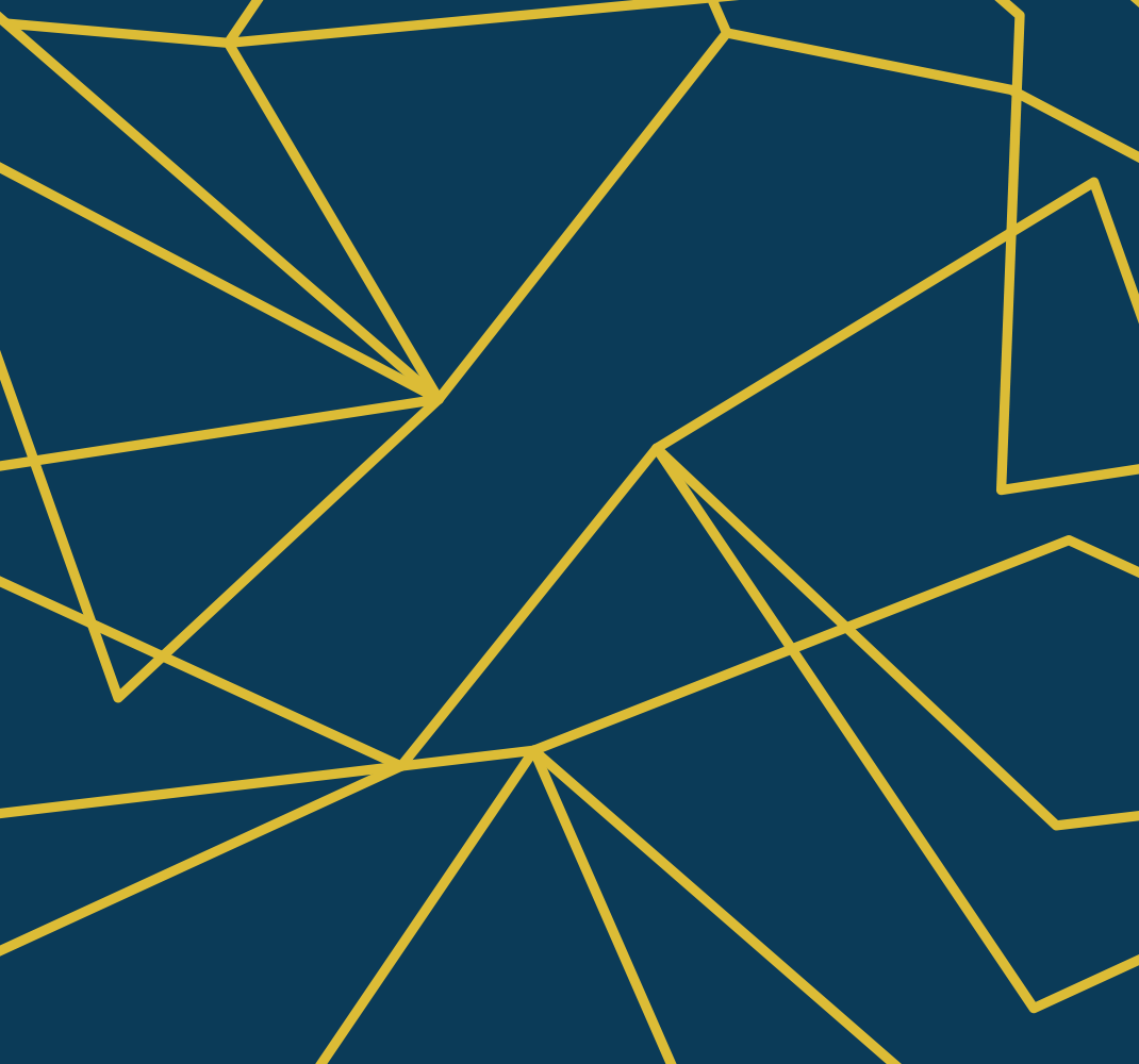 Geometric gold lines blue vinyl rug - TenStickers