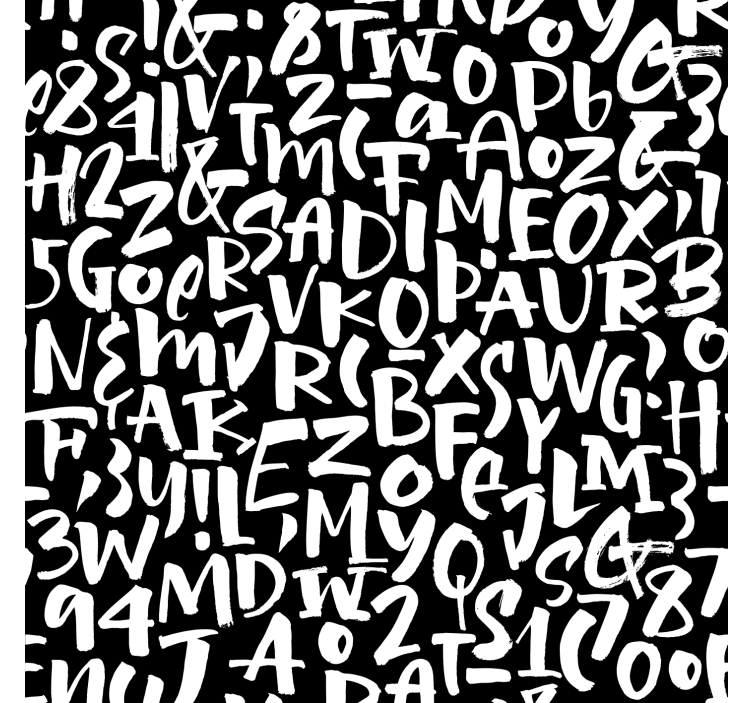 Black and white lettering wallpaper - TenStickers