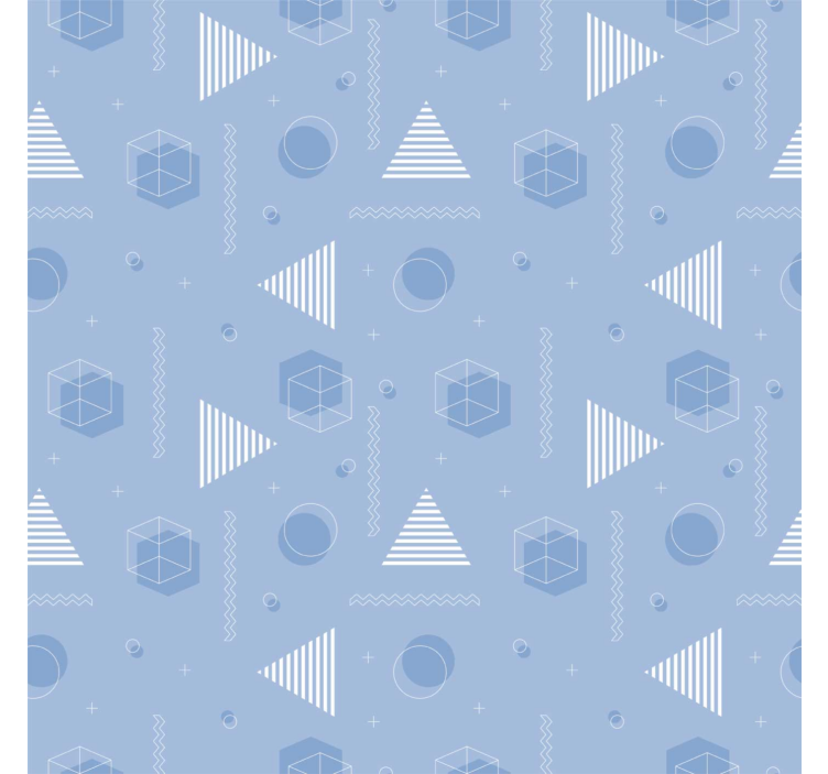 geometric blue  teenage bedroom wallpaper - TenStickers