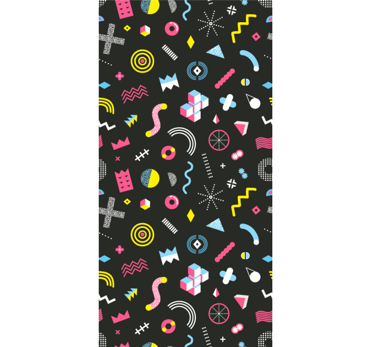 Retro wallpaper with vibrant retro patterns - TenStickers