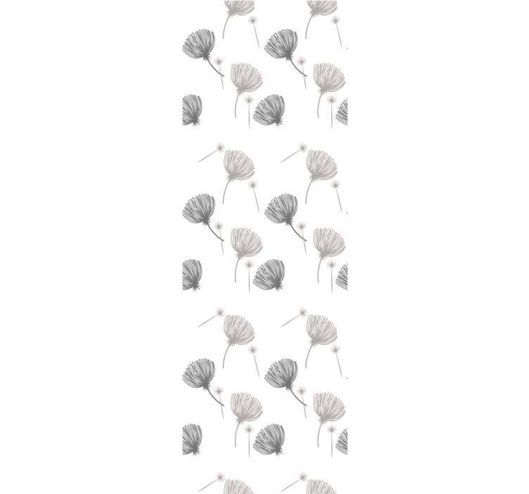 White delicate motif flowers wallpaper - TenStickers