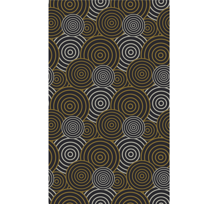 Circular brown motif geometric wallpaper - TenStickers