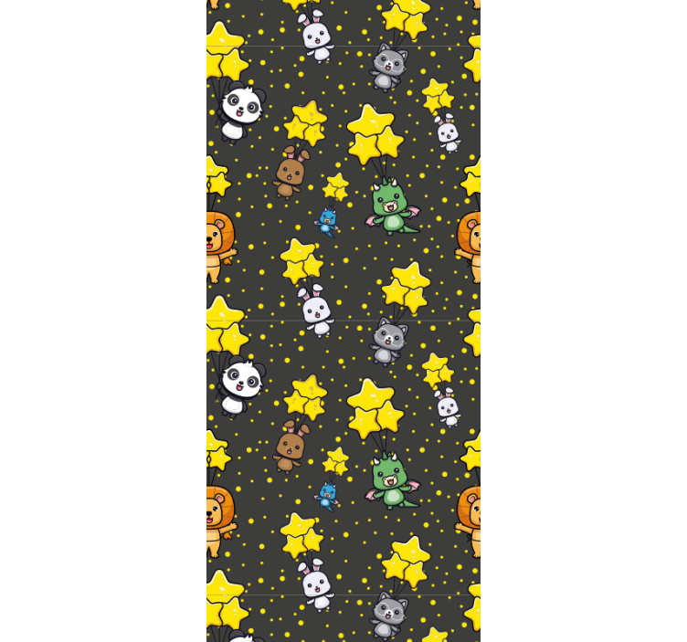 Baby animals and stars nursery wallpaper - TenStickers