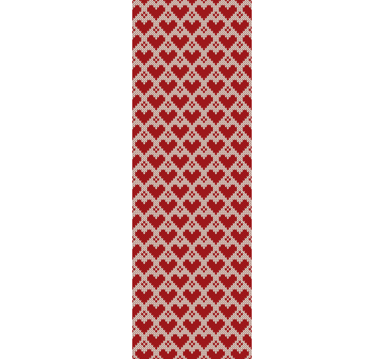 Hearts fabric design living area wallpaper - TenStickers