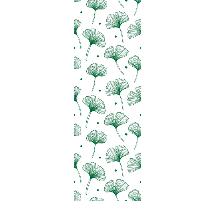 Ginkgo verde elegante leaves wallpaper - TenStickers