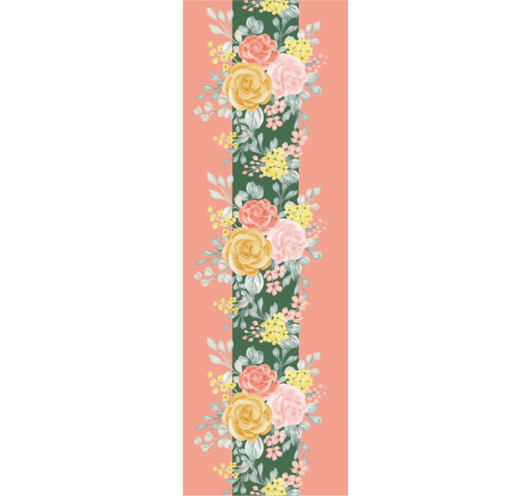 Roses and greenery flowers wallpaper - TenStickers