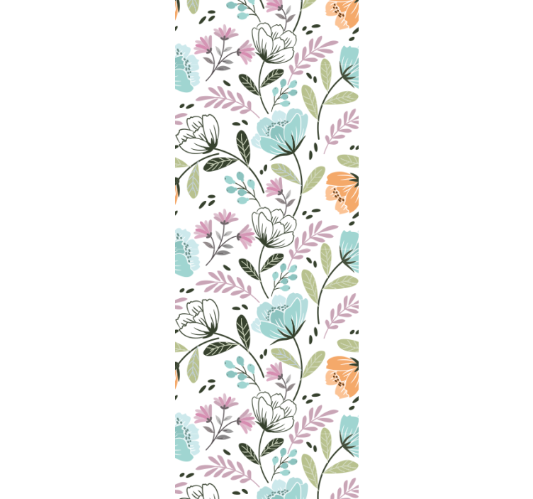 Floral botanical arrangement bathroom wallpaper - TenStickers