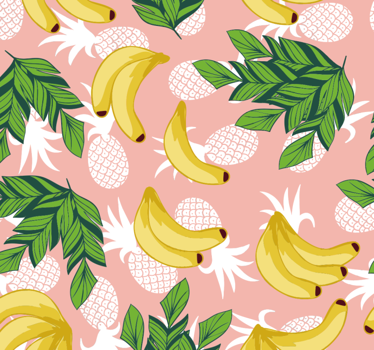 Tropical fruit foliage kitchen wallpaper - TenStickers