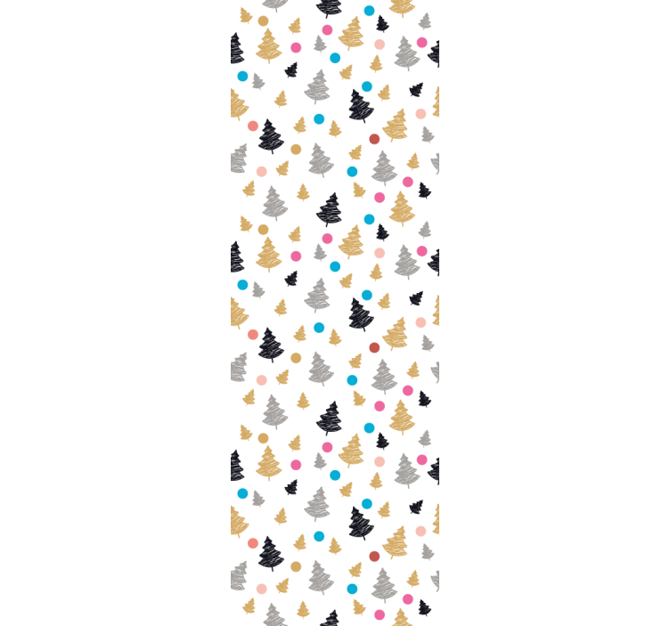 Colorful pine pattern wallpaper of a tree - TenStickers