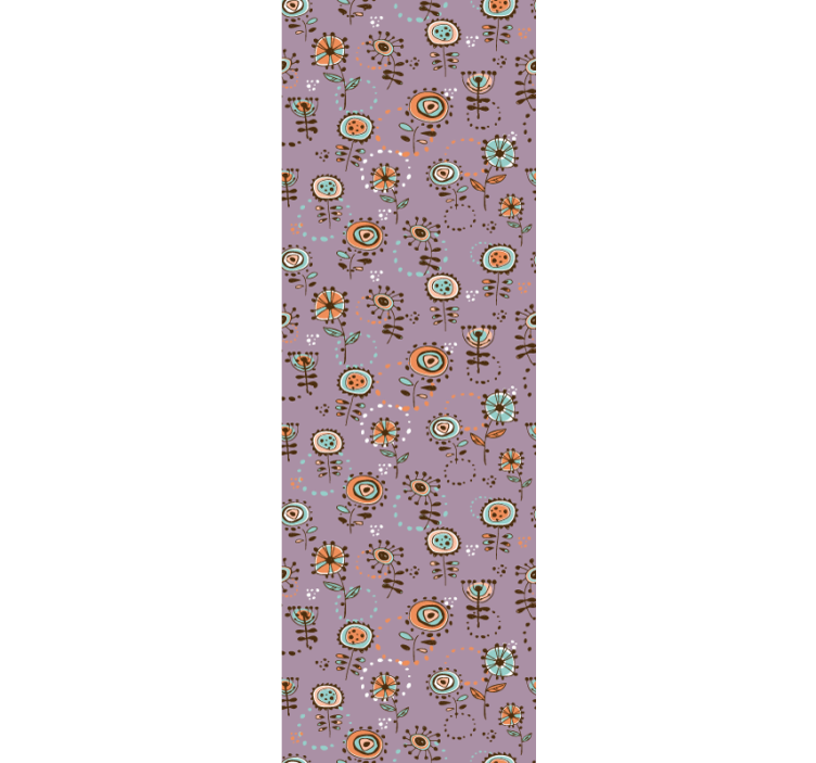 Folk art patch flowers wallpaper - TenStickers