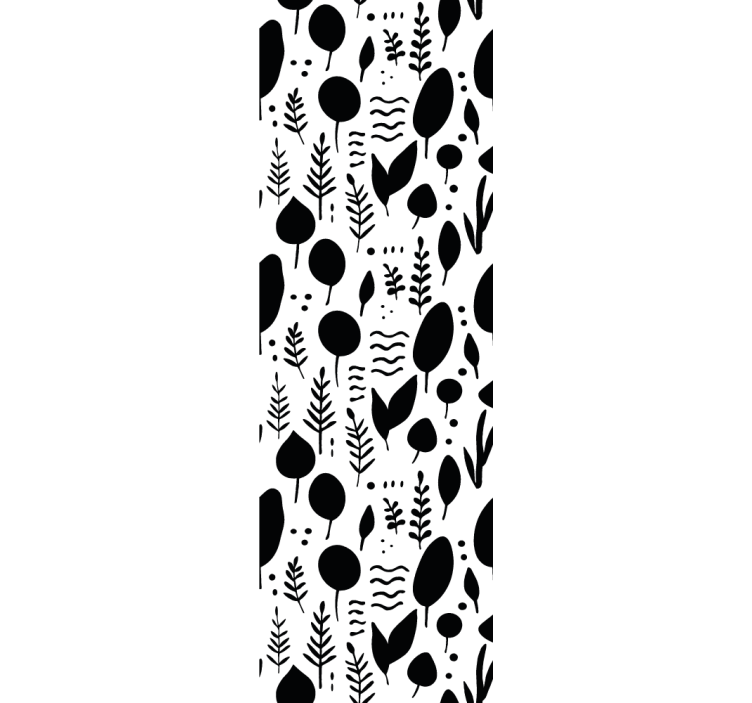 Black and white collection leaves wallpaper - TenStickers