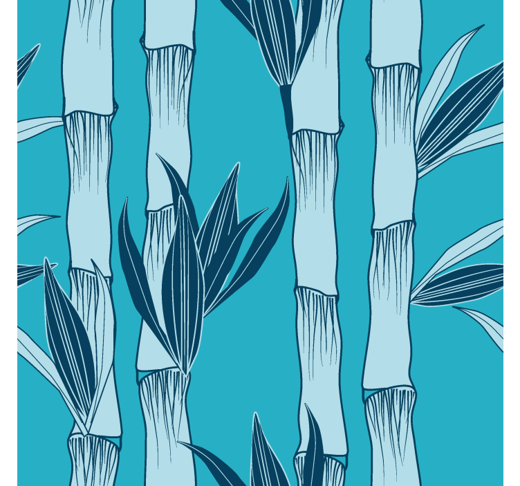 Blue bamboo pattern bedroom wallpaper - TenStickers