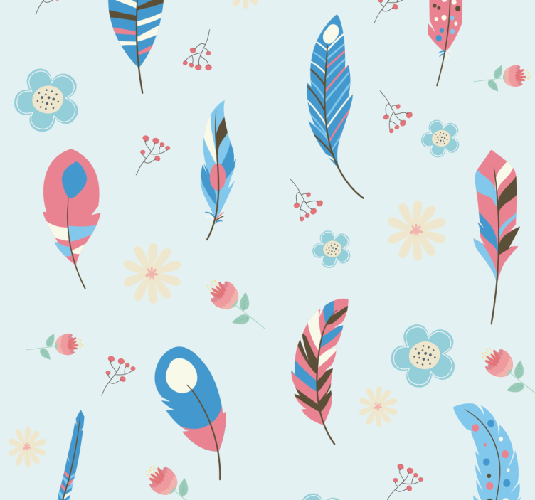 Colorful Feathers Animal Wallpaper - TenStickers