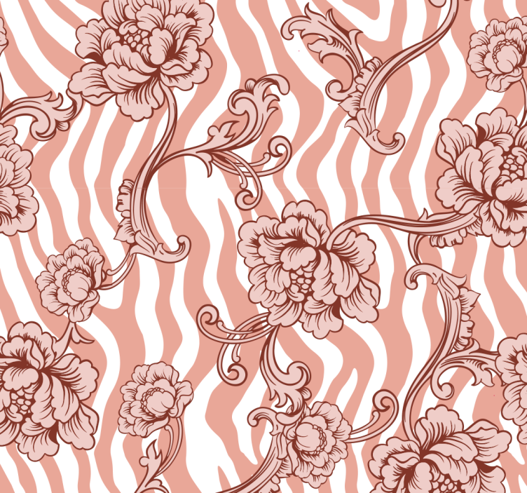Floral Ornamental Pattern Wallpaper - TenStickers