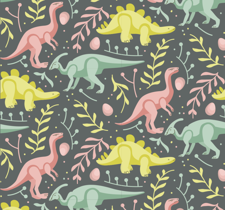 Dinosaur Cartoon Play dinosaurs wallpaper - TenStickers