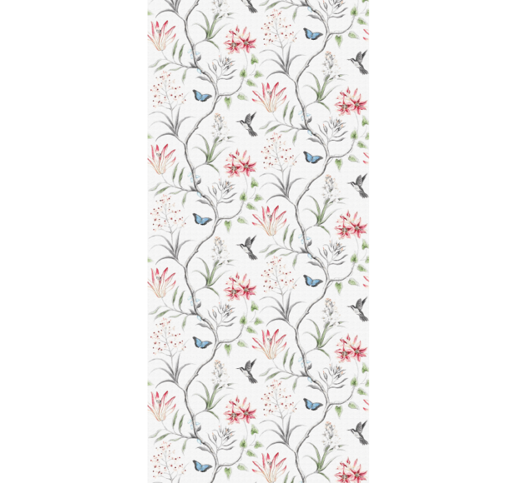 Bird pattern floral wallpaper - TenStickers