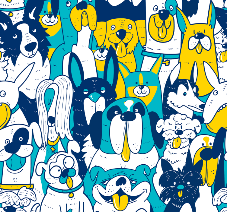 Animated Canine Assembly animal wallpaper - TenStickers