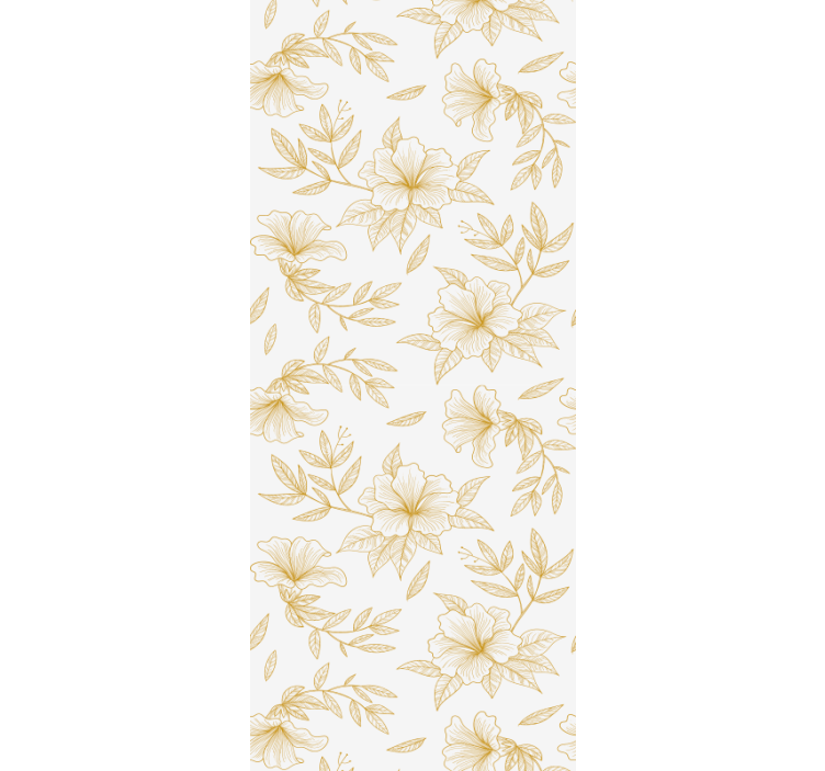 Golden Blossom Sophistication floral wallpaper - TenStickers