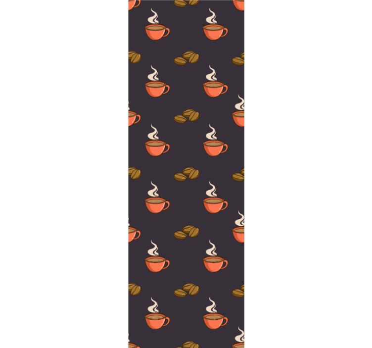 Coffeetime Pattern custom wallpaper - TenStickers