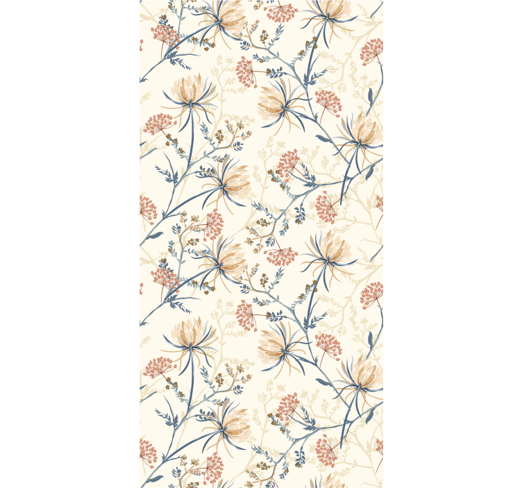 Botanical Breeze flowers wallpaper - TenStickers