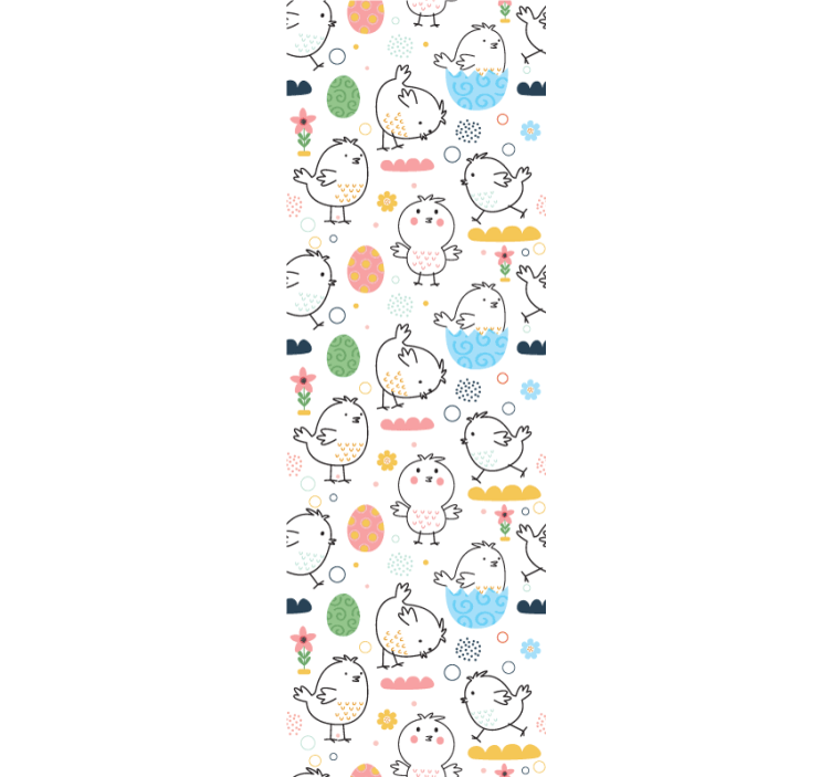 Chick Pattern Delight children's wallpaper - TenStickers