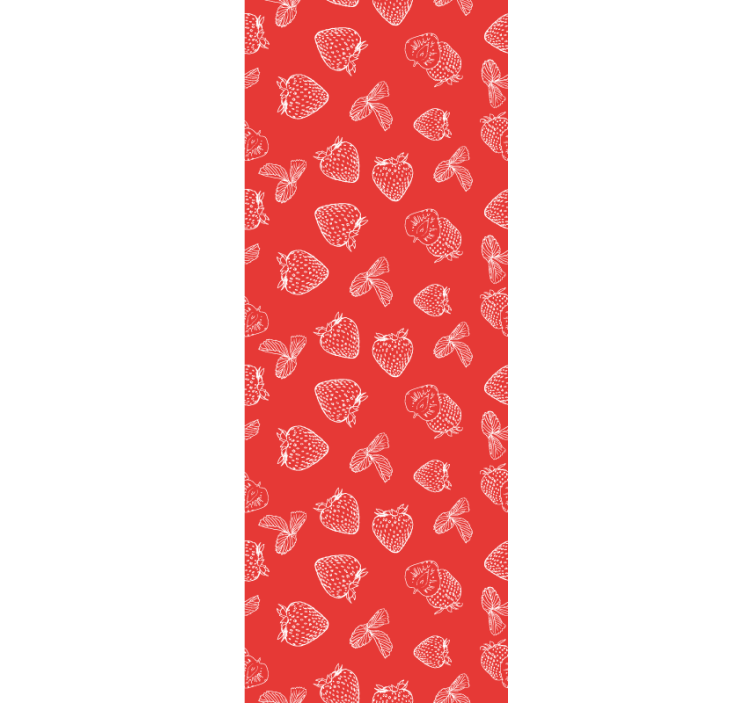 Strawberry Sketch flowers wallpaper - TenStickers