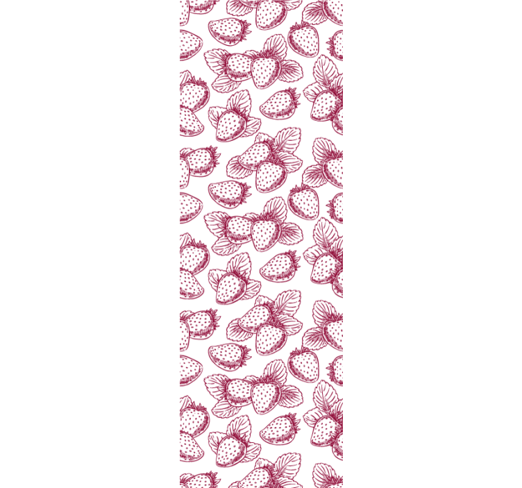 Strawberry Sketches kitchen wallpaper - TenStickers