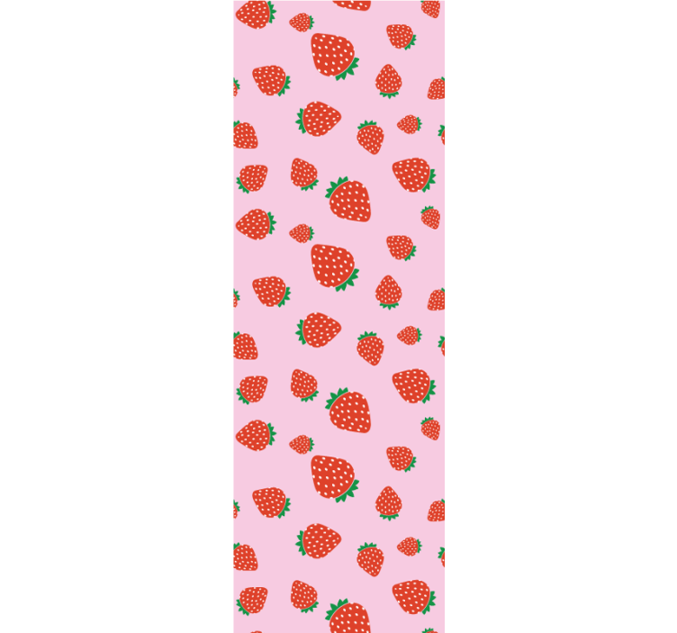 Sweet strawberry pattern kitchen wallpaper - TenStickers