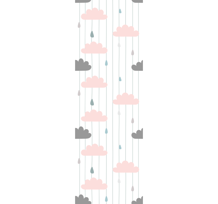Cloudy Raindrops nursery wallpaper - TenStickers