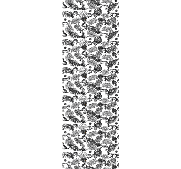 Black and White Pattern jungle themed wallpaper - TenStickers