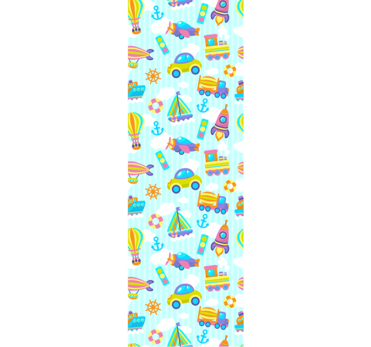Playful Transport children's wallpaper - TenStickers