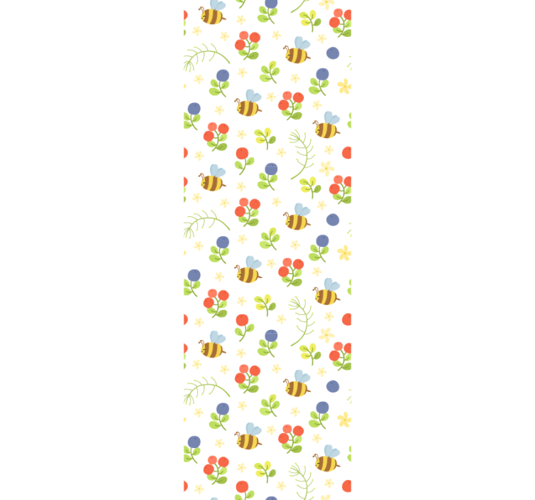Bee Garden Pattern children's wallpaper - TenStickers
