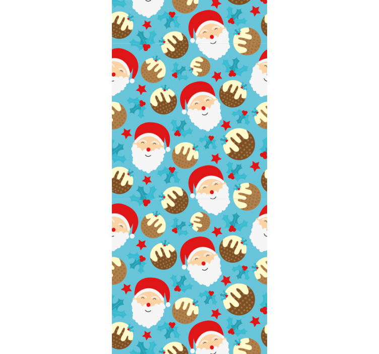 Festive Santa Pattern holiday christmas wallpaper - TenStickers