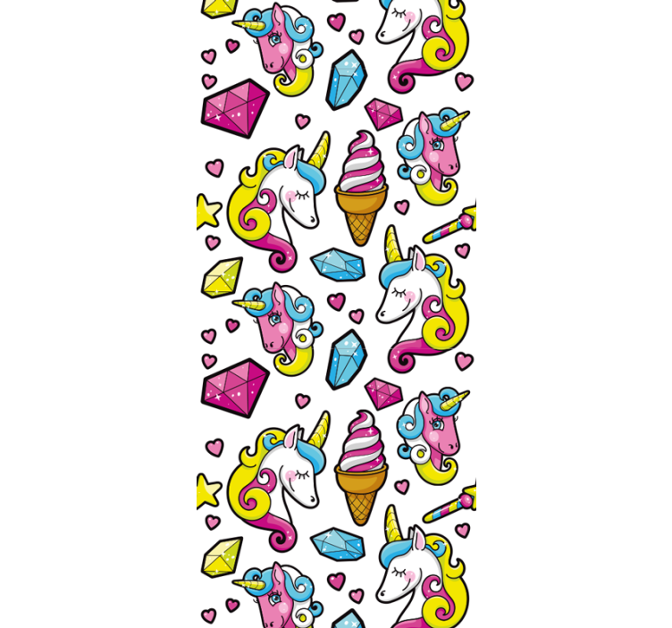 Unicorn Fantasy Motif children's wallpaper - TenStickers