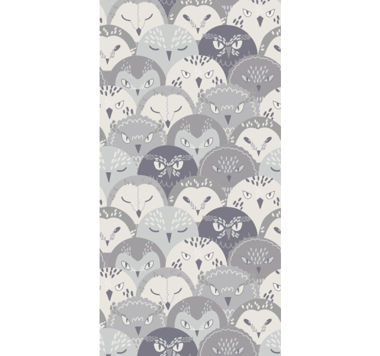 Cat Motif Pattern birds in wallpaper - TenStickers