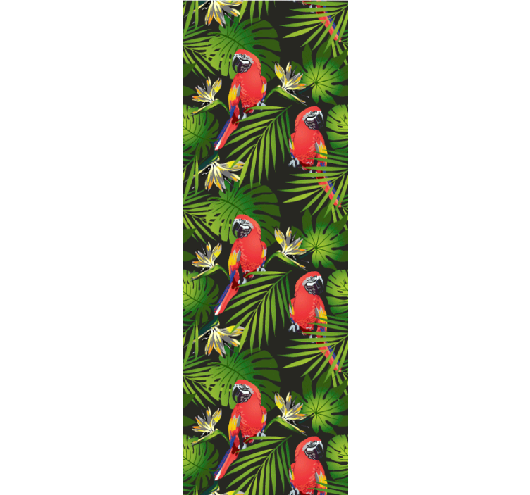 Tropical parrots pattern wallpaper - TenStickers