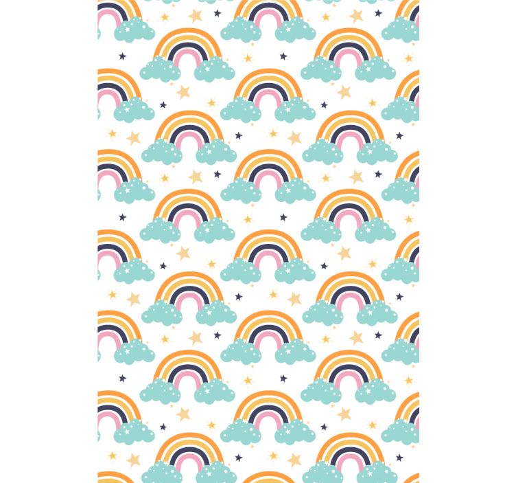Rainbow Starry Sky children's wallpaper - TenStickers