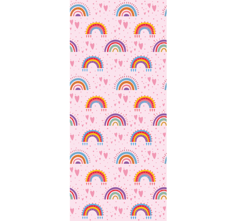 Rainbow Heart Patterns children's wallpaper - TenStickers
