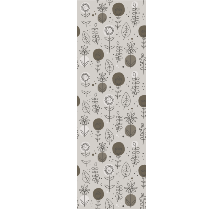 Floral Sketch Motifs flowers wallpaper - TenStickers