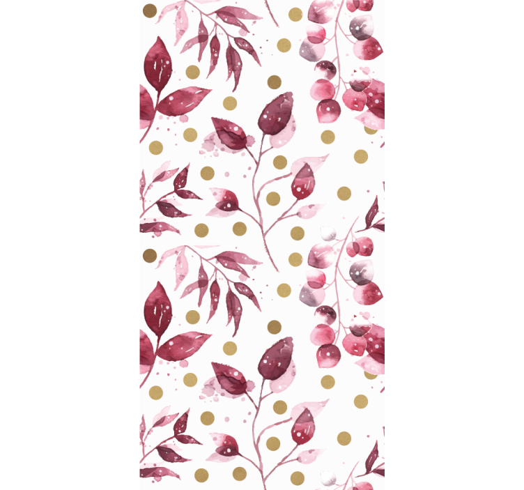 Botanical Polka Motif floral wallpaper - TenStickers
